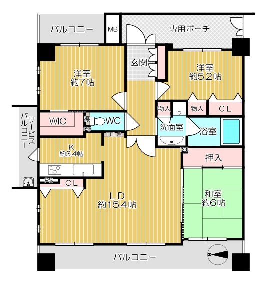伏見桃山駅 徒歩8分 構造:鉄筋コンクリート造専有面積:82.38平米 ( 24.91坪 )