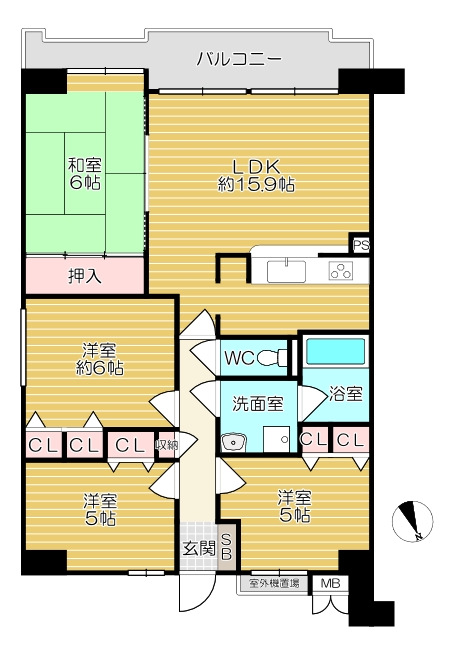 伏見駅 徒歩6分 構造:鉄筋コンクリート造専有面積:81.2平米 ( 24.56坪 )